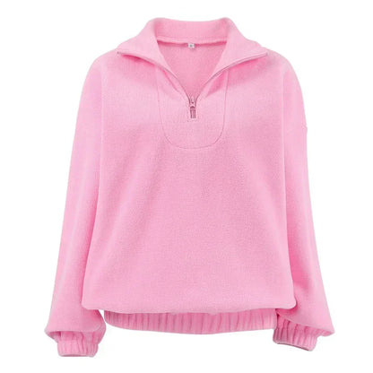 Pinkee™ – Cozy fleece zip-up sweater
