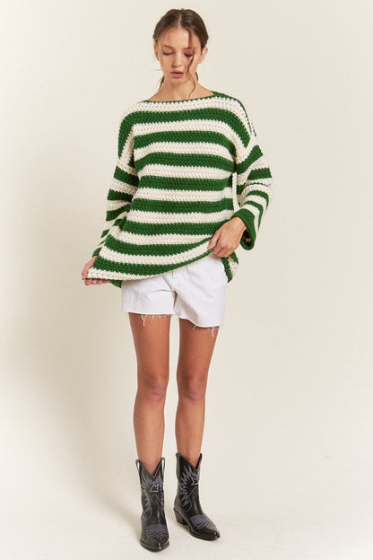 Tyla™ - Green striped sweater 