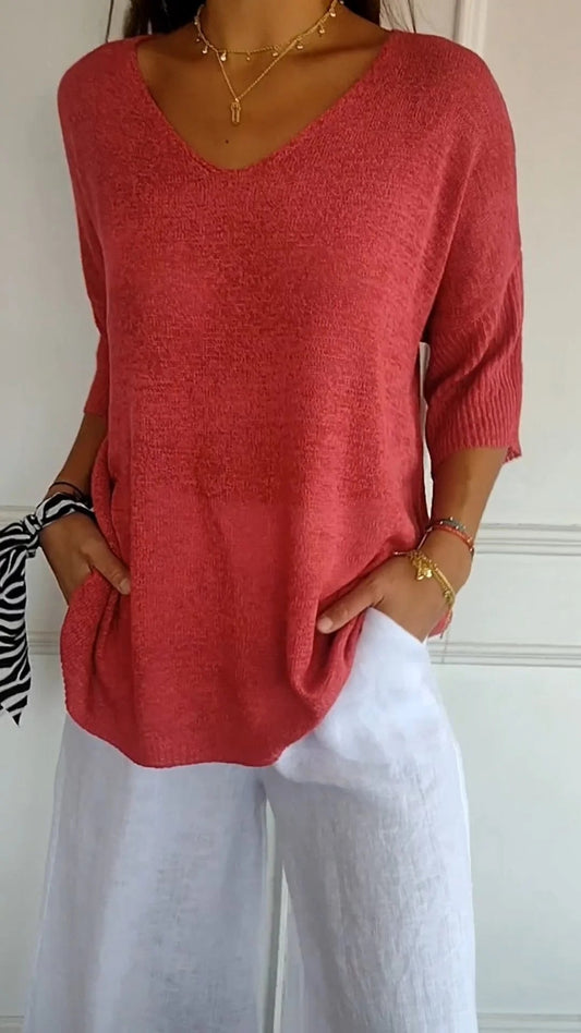 Holly | Oversized V-neck shirt