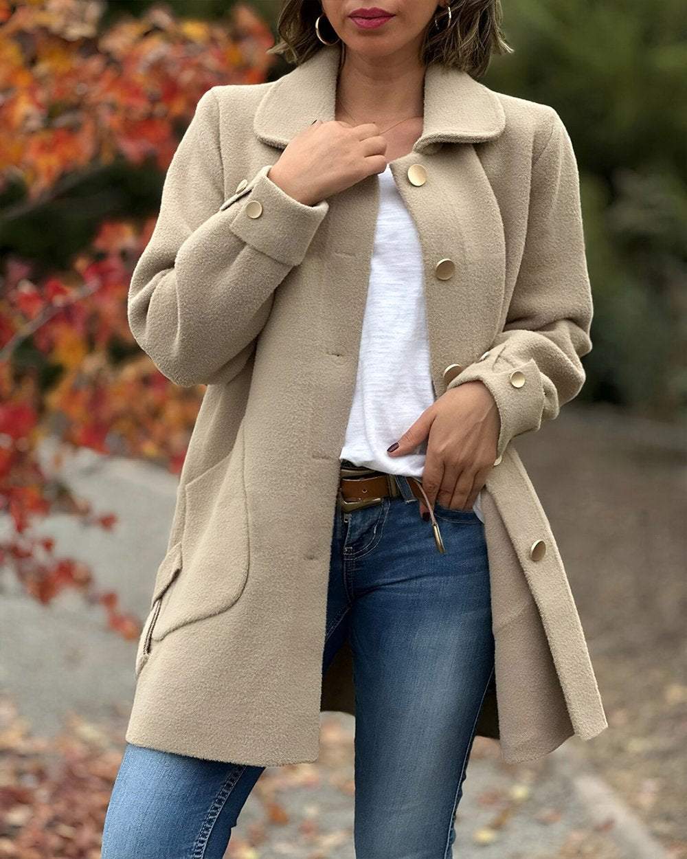 Stylish jacket with side knot, elegant 