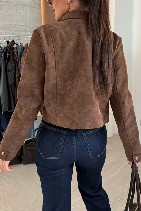 Stylish long-sleeved casual jacket with buttons 