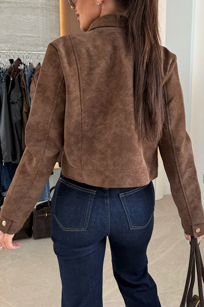 Stylish long-sleeved casual jacket with buttons 