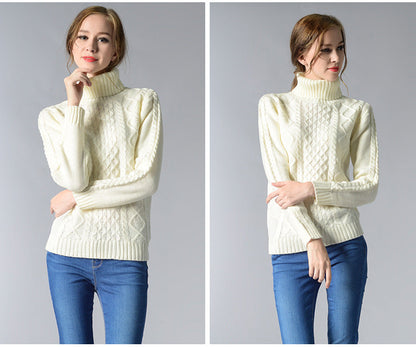 Celina™ - Women's long-sleeved cable-knit turtleneck sweater
