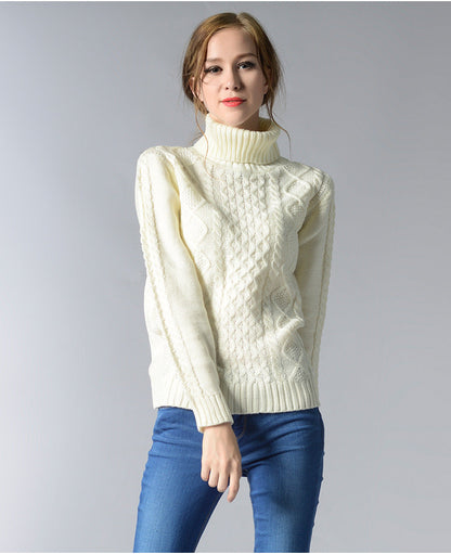 Celina™ - Women's long-sleeved cable-knit turtleneck sweater