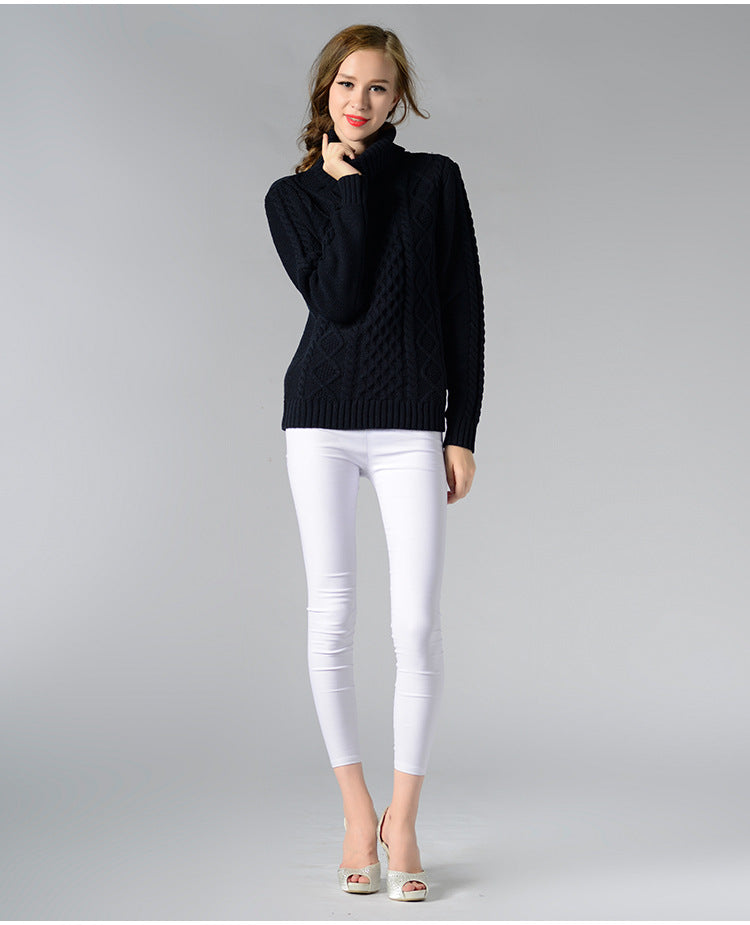 Celina™ - Women's long-sleeved cable-knit turtleneck sweater