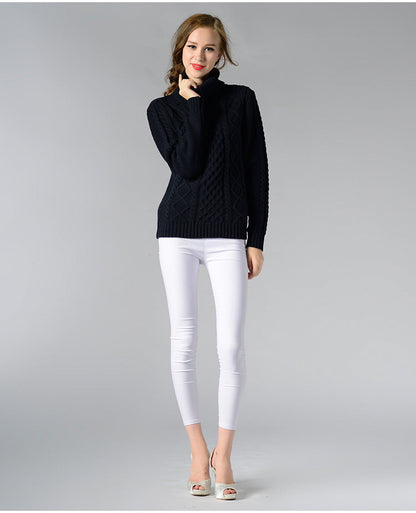 Celina™ - Women's long-sleeved cable-knit turtleneck sweater