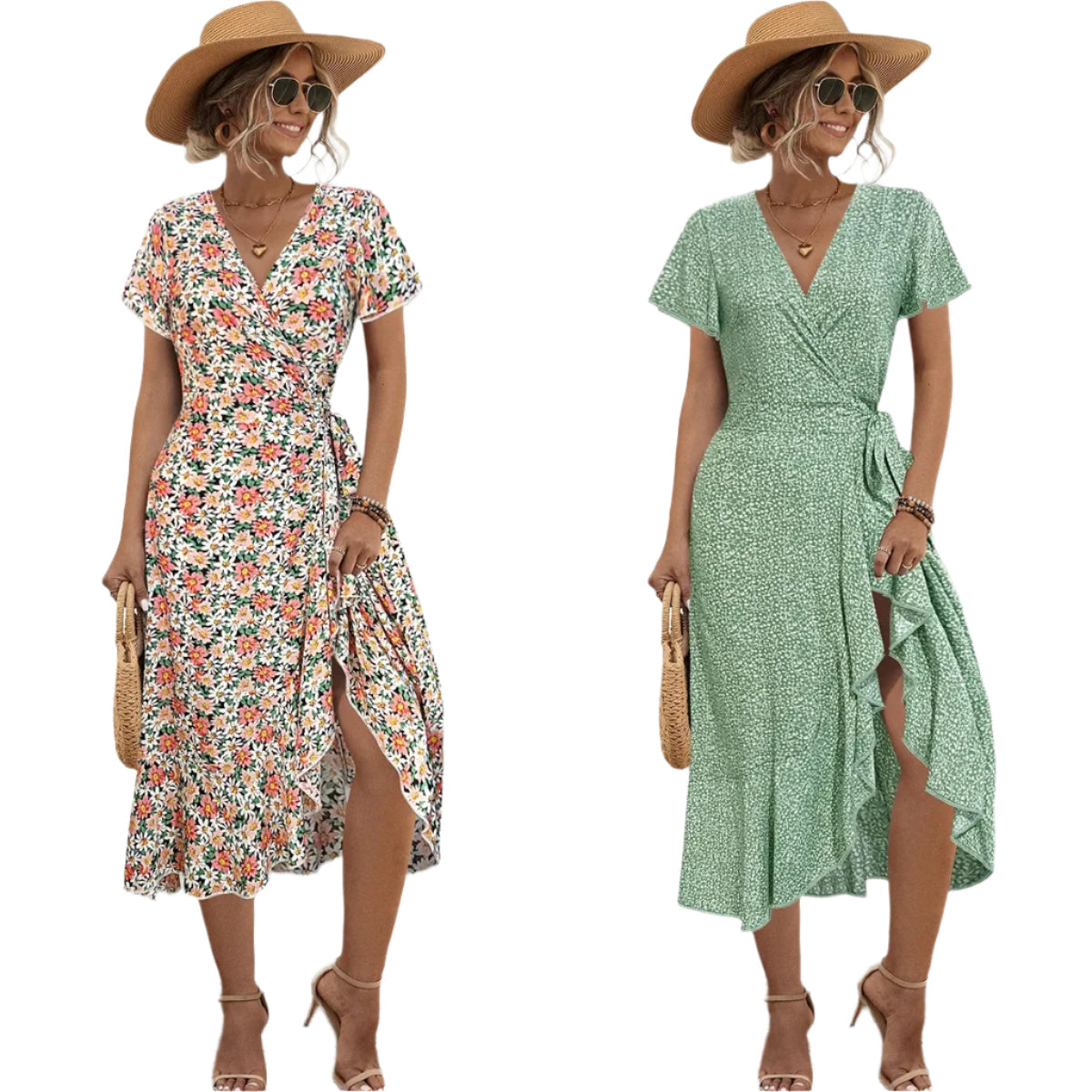 Bertha | Elegant wrap dress with ruffles