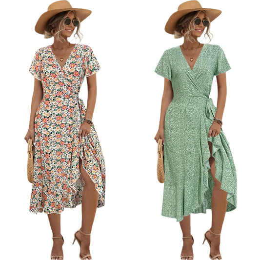 Bertha | Elegant wrap dress with ruffles