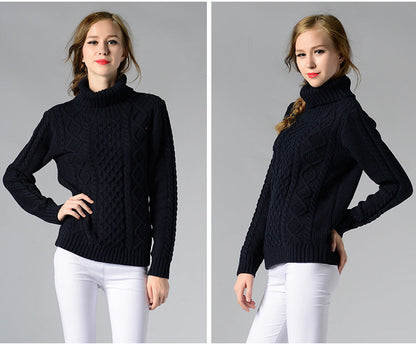 Celina™ - Women's long-sleeved cable-knit turtleneck sweater