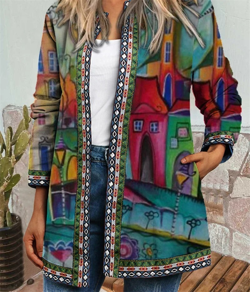 Frieda | Boho jacket with colorful pattern