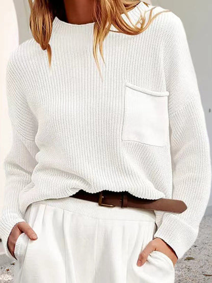 Cozy, casual knit sweater with pockets 