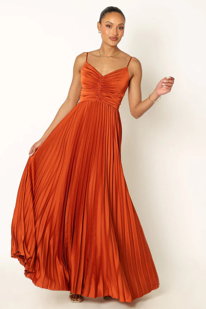 Elegant pleated midi dress for special occasions 