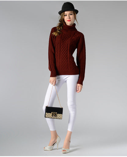 Celina™ - Women's long-sleeved cable-knit turtleneck sweater