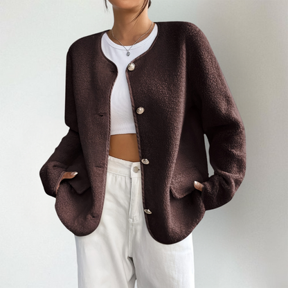 Cozy knitted cardigan with open front 