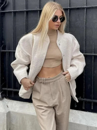 Serena™ – Fluffy oversized jacket with pockets