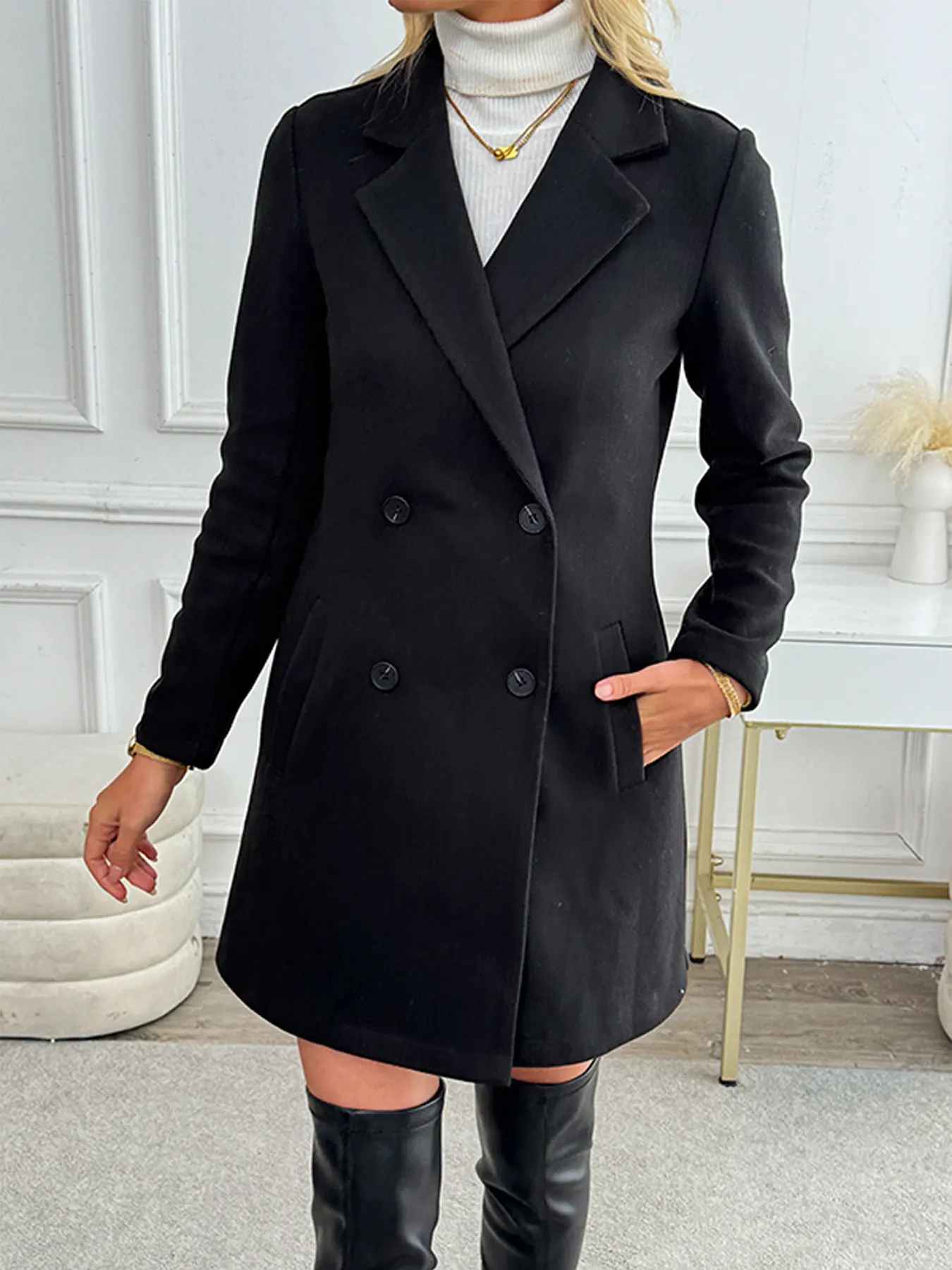 Giselle™ – Elegant blazer coat with double buttons