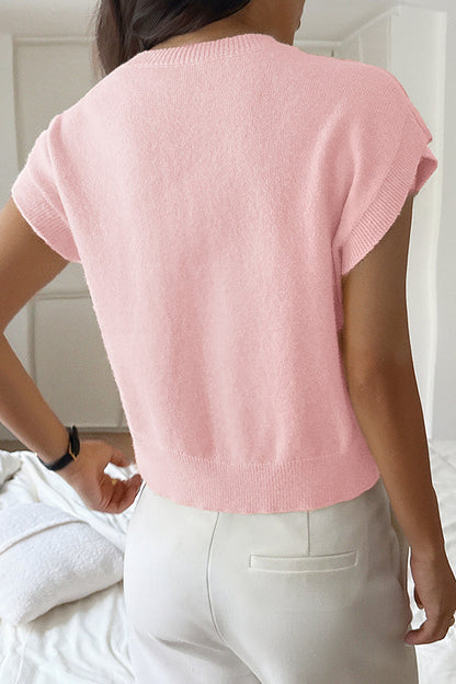 Cozy, loose-fitting knitted vest with a V-neck 