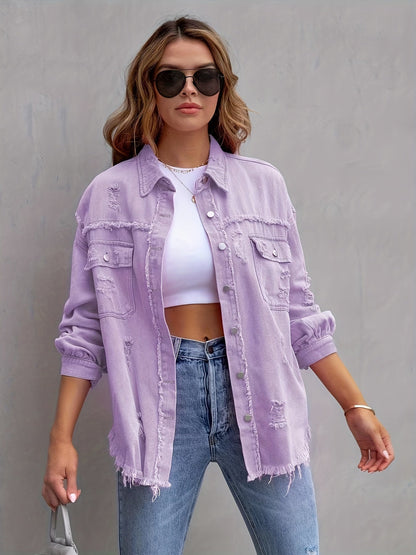 Serdia™ - Oversized Ripped Denim Jacket [Last Day Discount] 