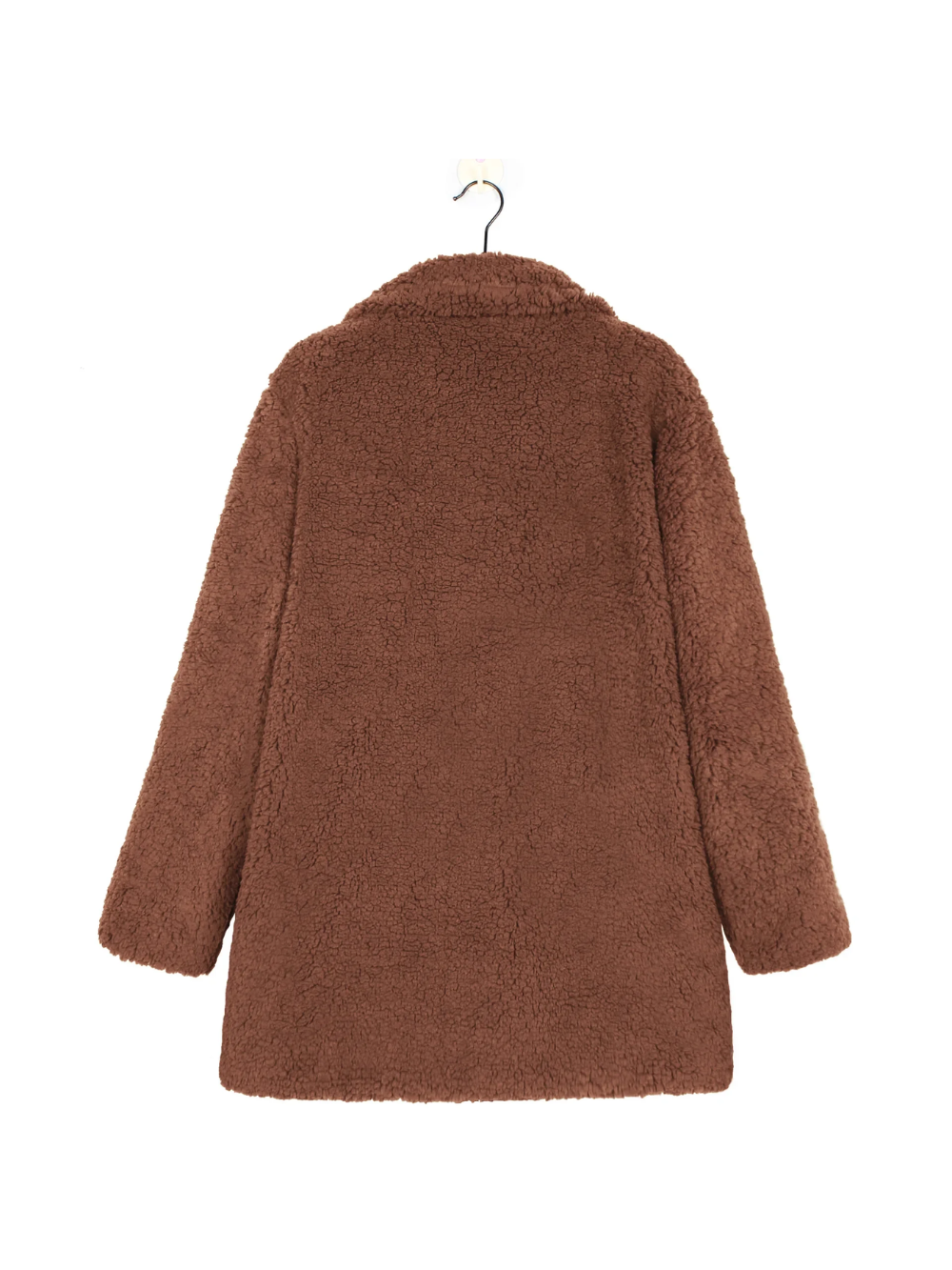 Cozy teddy plush short coat with lapel collar for women 