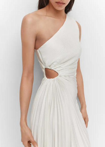 Gianna | One-Shoulder Pleated Midi Dress