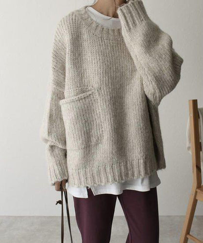 Jelena™ - Oversized knitted sweater with pocket