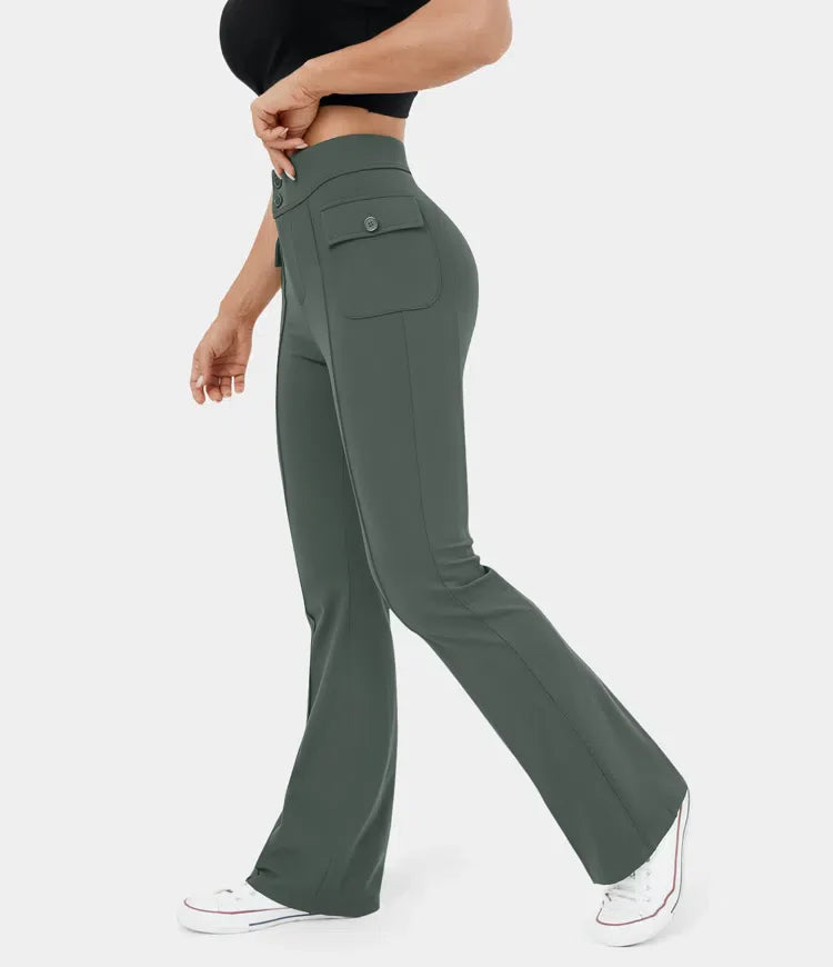 LOLLY™ - Casual high-waisted cargo pants with buttons and flap pockets