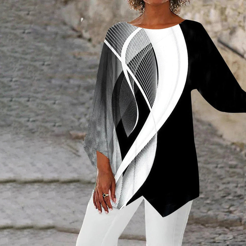 Luna™ - Modern geometric long-sleeved tunic