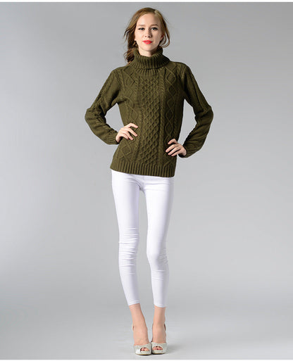 Celina™ - Women's long-sleeved cable-knit turtleneck sweater