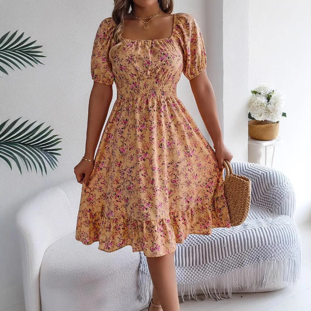Bertha | Feminine floral dress with puff sleeves