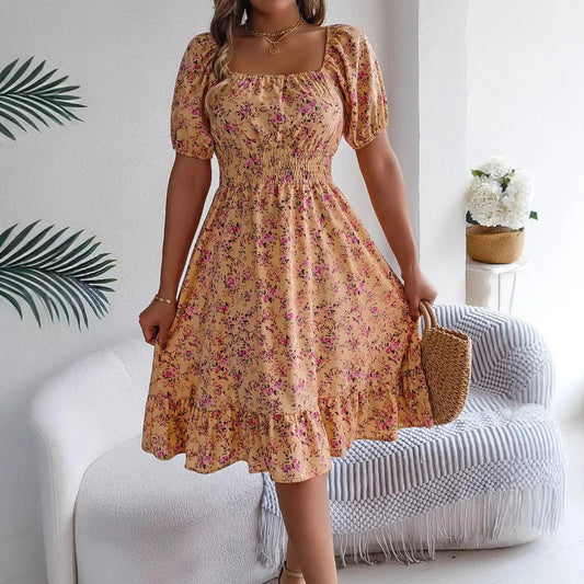 Bertha | Feminine floral dress with puff sleeves