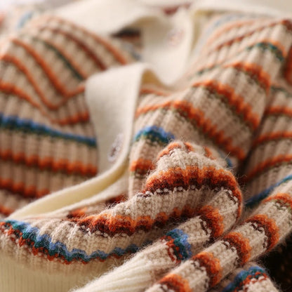 Mira | Striped cardigan with collar