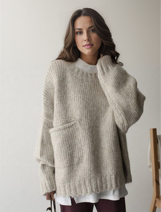 Jelena™ - Oversized knitted sweater with pocket