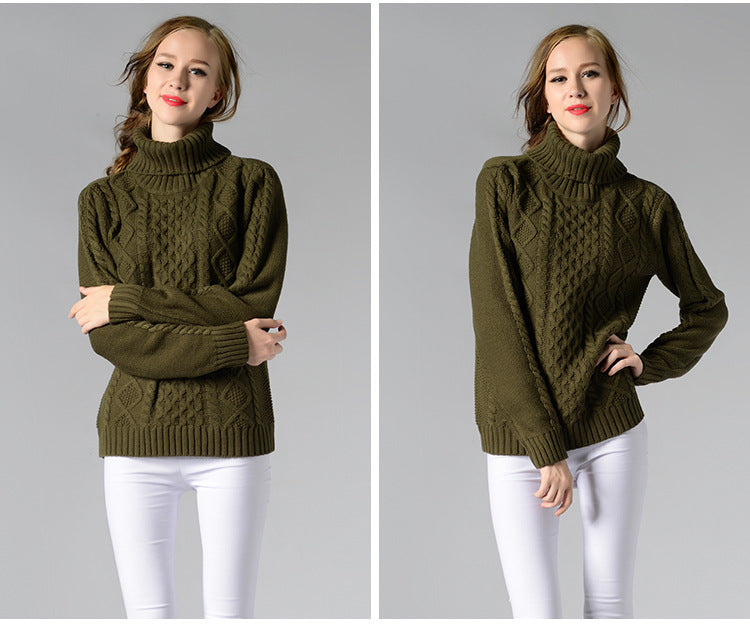 Celina™ - Women's long-sleeved cable-knit turtleneck sweater