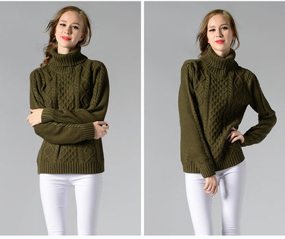 Celina™ - Women's long-sleeved cable-knit turtleneck sweater