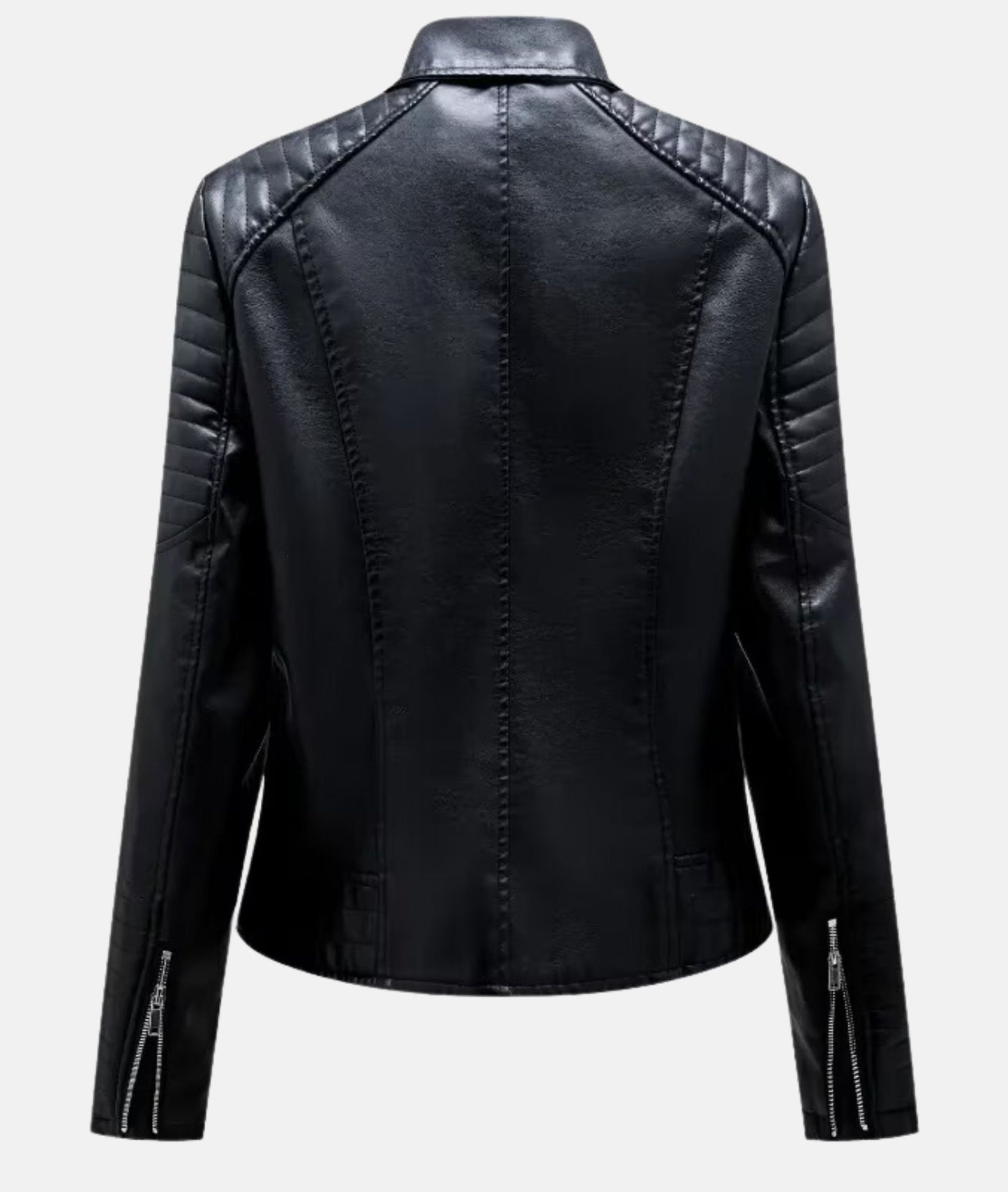 Stylish women's faux leather biker jacket 