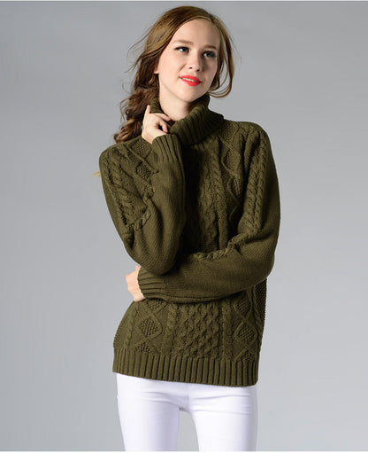 Celina™ - Women's long-sleeved cable-knit turtleneck sweater