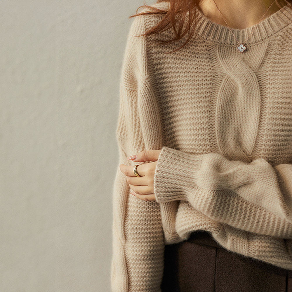 Keisha™ - Cashmere Couture Cable-Knit Sweater 