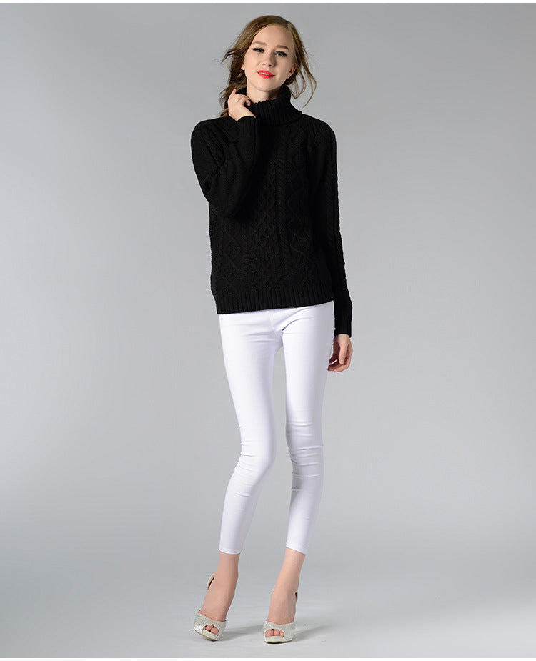 Celina™ - Women's long-sleeved cable-knit turtleneck sweater