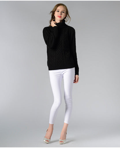 Celina™ - Women's long-sleeved cable-knit turtleneck sweater