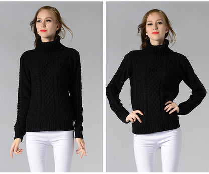 Celina™ - Women's long-sleeved cable-knit turtleneck sweater