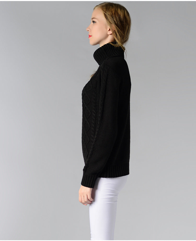 Celina™ - Women's long-sleeved cable-knit turtleneck sweater