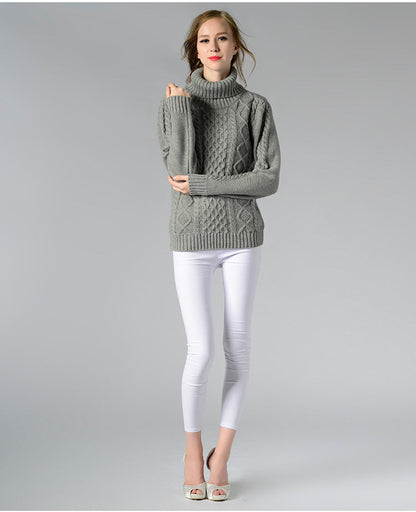 Celina™ - Women's long-sleeved cable-knit turtleneck sweater