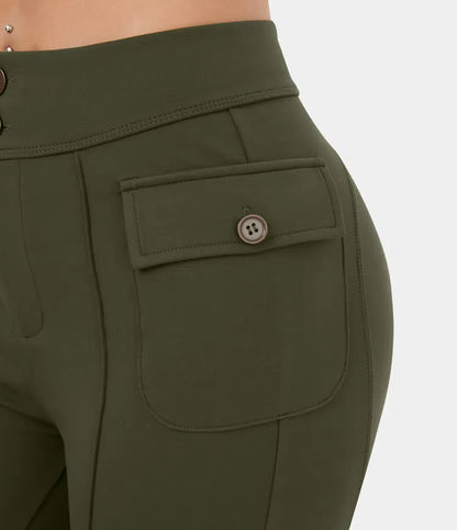 LOLLY™ - Casual high-waisted cargo pants with buttons and flap pockets