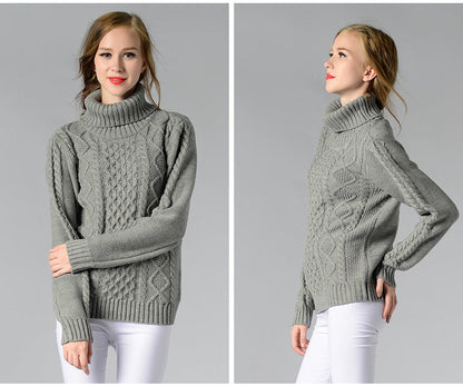 Celina™ - Women's long-sleeved cable-knit turtleneck sweater