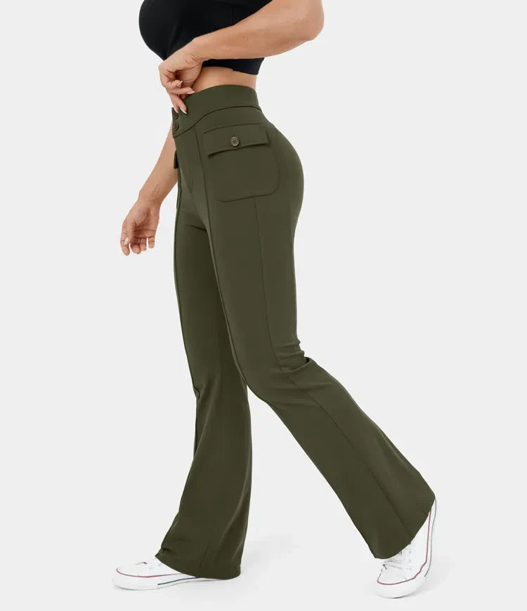 LOLLY™ - Casual high-waisted cargo pants with buttons and flap pockets