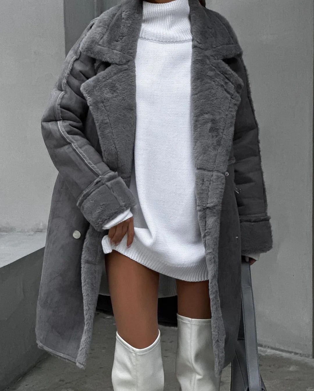 Frank™ - Cozy shearling-lined coat in plus size