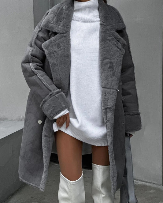 Frank™ - Cozy shearling-lined coat in plus size