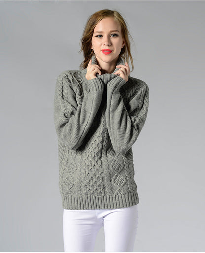 Celina™ - Women's long-sleeved cable-knit turtleneck sweater