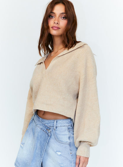 Rhaylyn™ - Cropped Sweater Beige