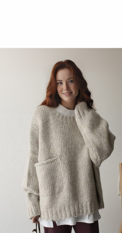 Jelena™ - Oversized knitted sweater with pocket